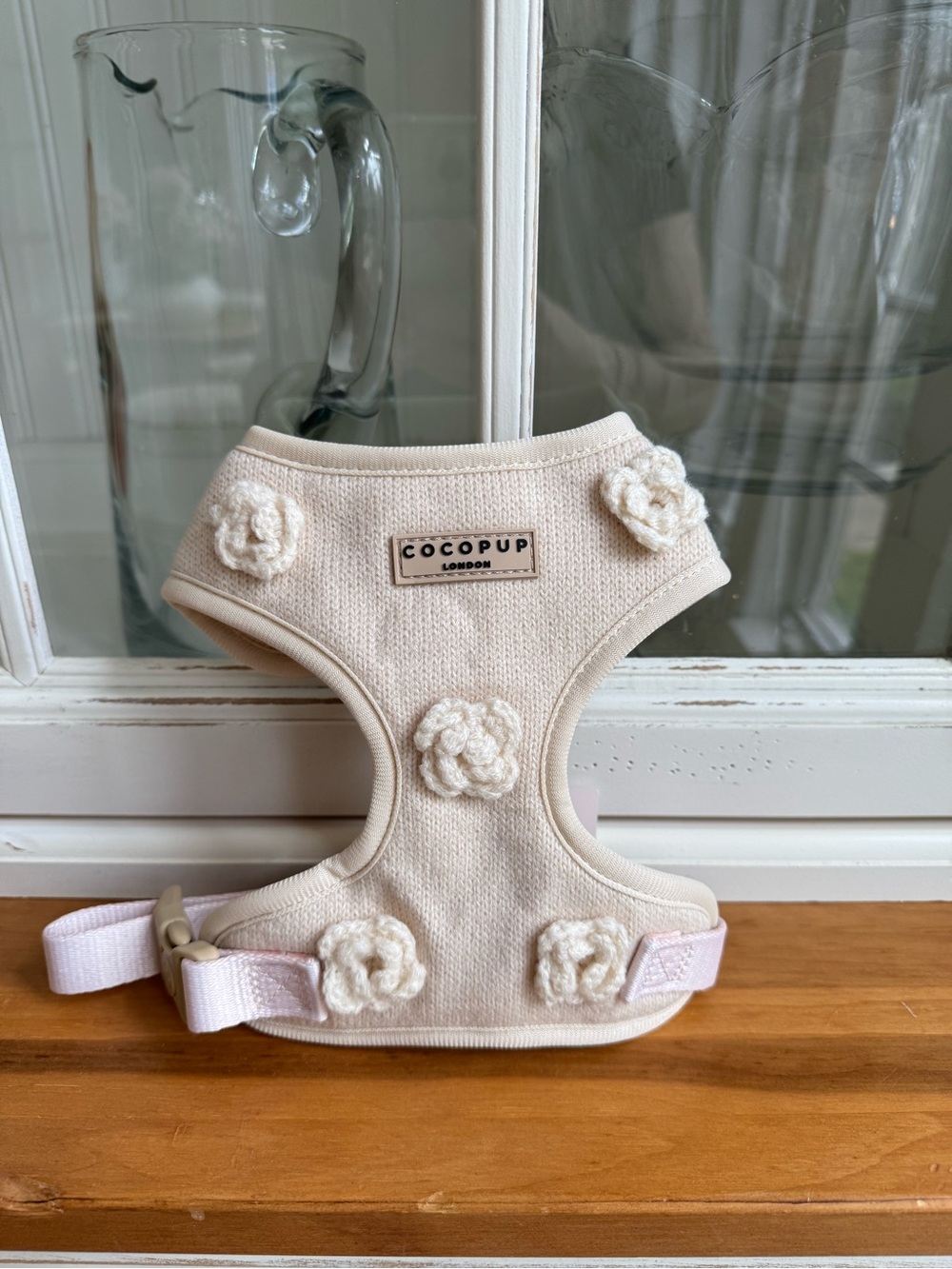 Cocopup Cream Floral Soft Dog Harness